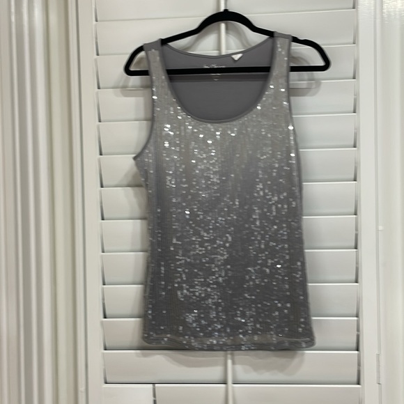 Chico’s size 2, same as 12/14 silver sequined ombré lined tank top! - Picture 2 of 7
